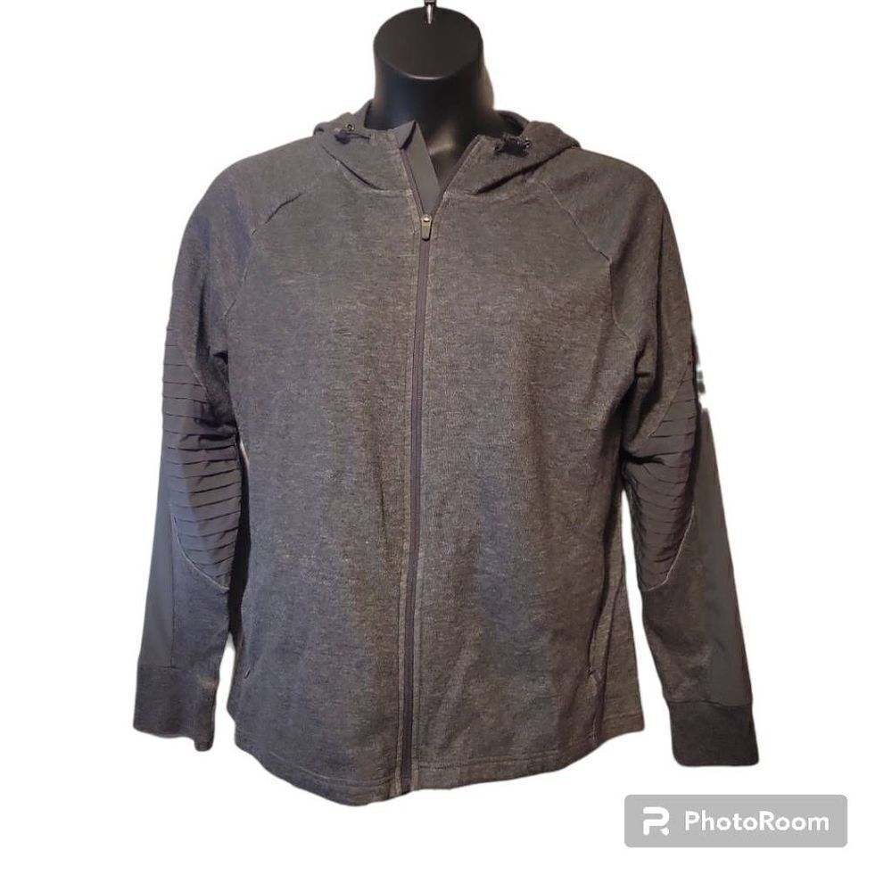 Avia Women's Active Performance Flex Tech Full Zip Hoodie Jacket Grey Size XL
